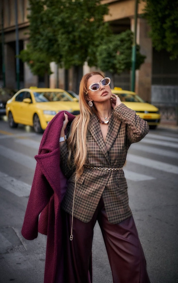 JESSIE TEDDY COAT BORDEAUX - Vesta Donna