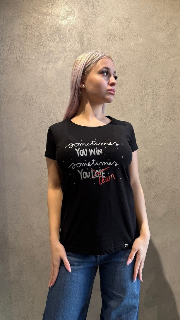 SOMETIMES YOU WIN T-SHIRT BLACK - Vesta Donna
