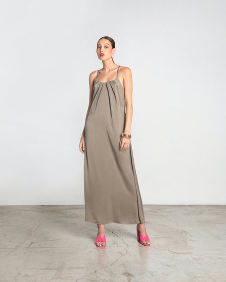 MACEY DRESS KHAKI - Vesta Donna