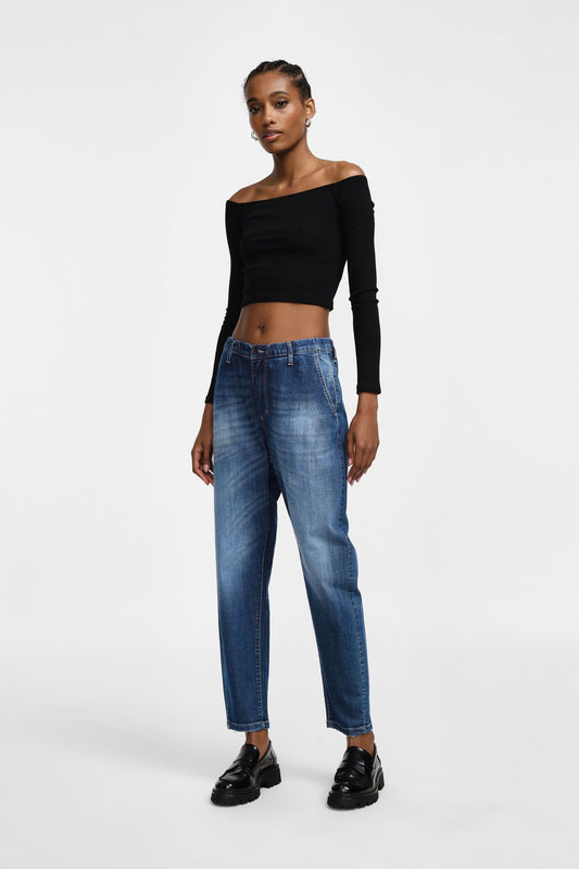 LEXI MOM FIT JEANS DARK BLUE - Vesta Donna