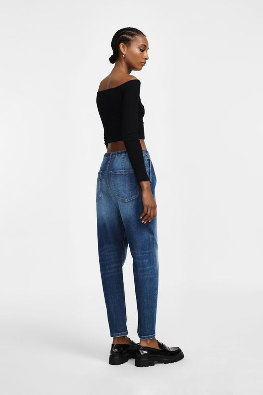 LEXI MOM FIT JEANS DARK BLUE - Vesta Donna