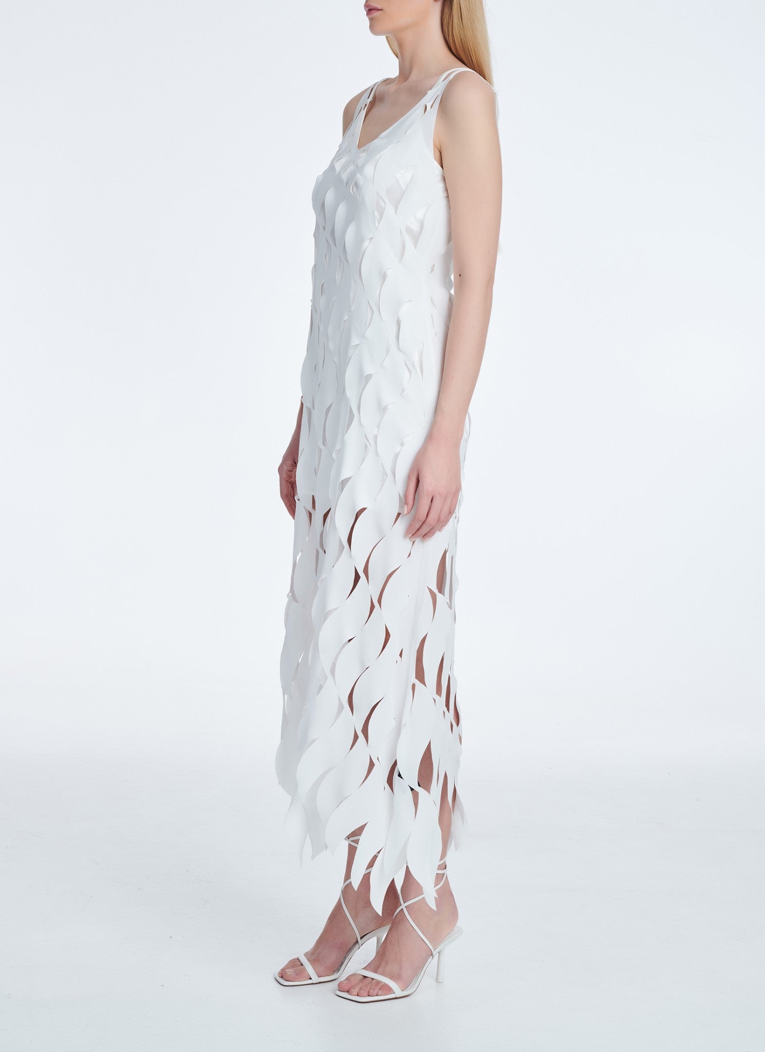 Cutcuutur LEAVES DRESS WHITE - Vesta Donna