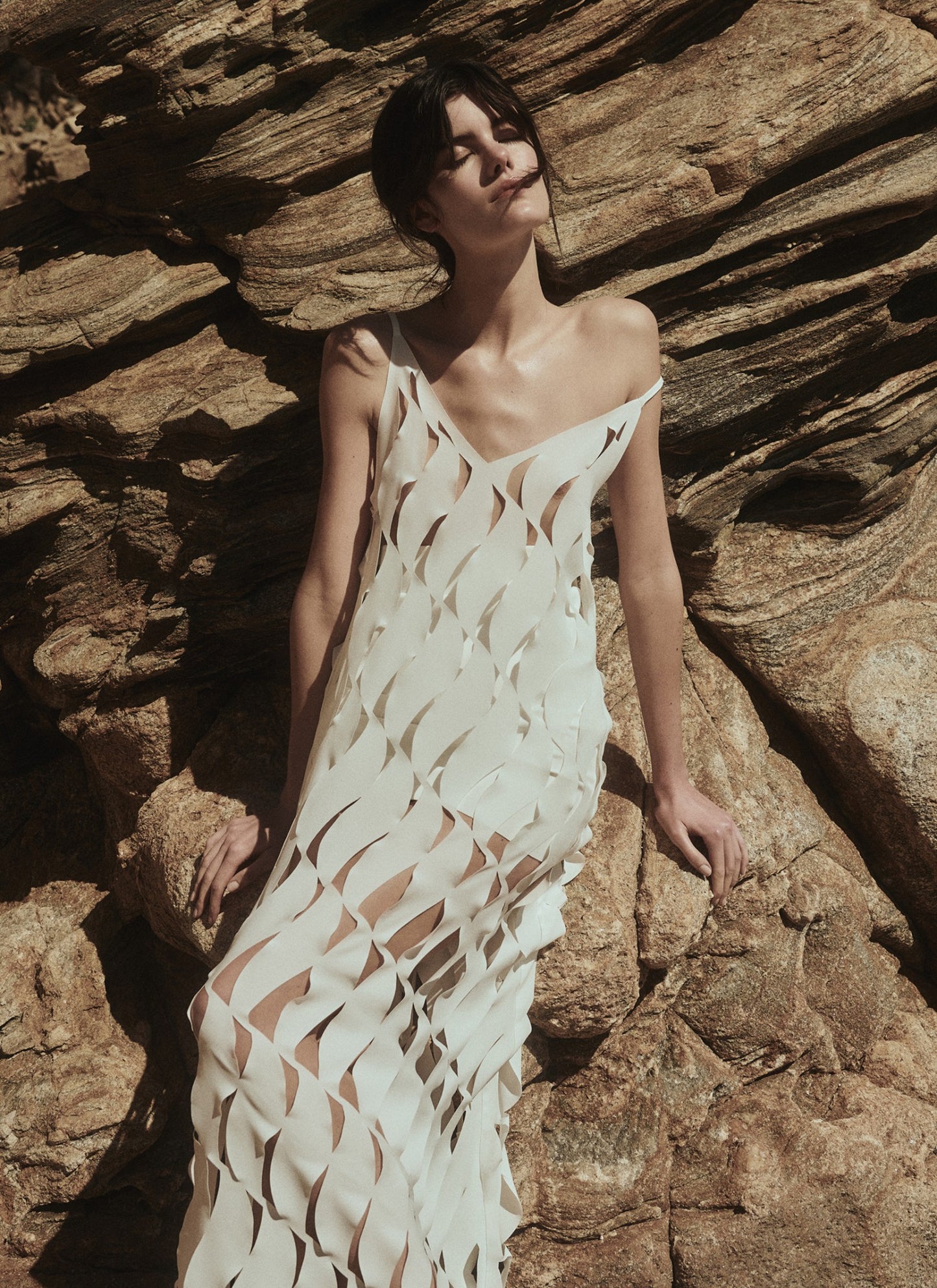 Cutcuutur LEAVES DRESS WHITE - Vesta Donna