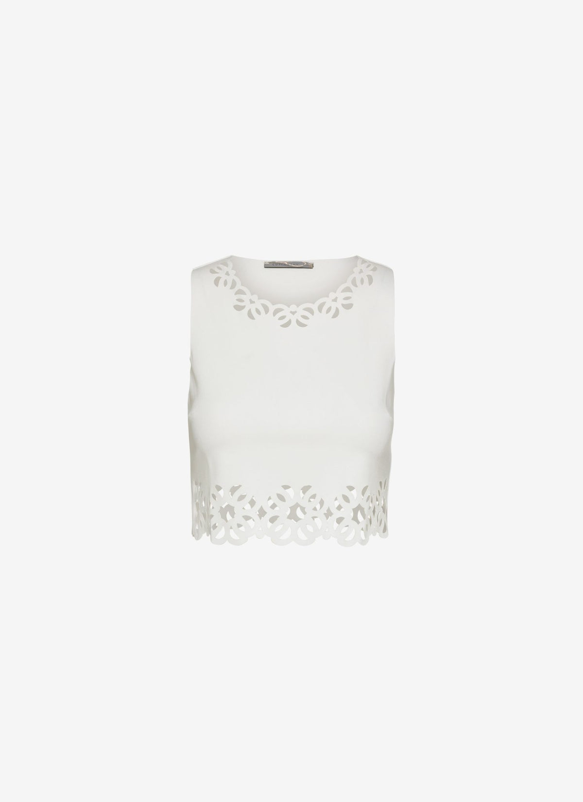 LILY CROPPED TANK TOP WHITE - Vesta Donna