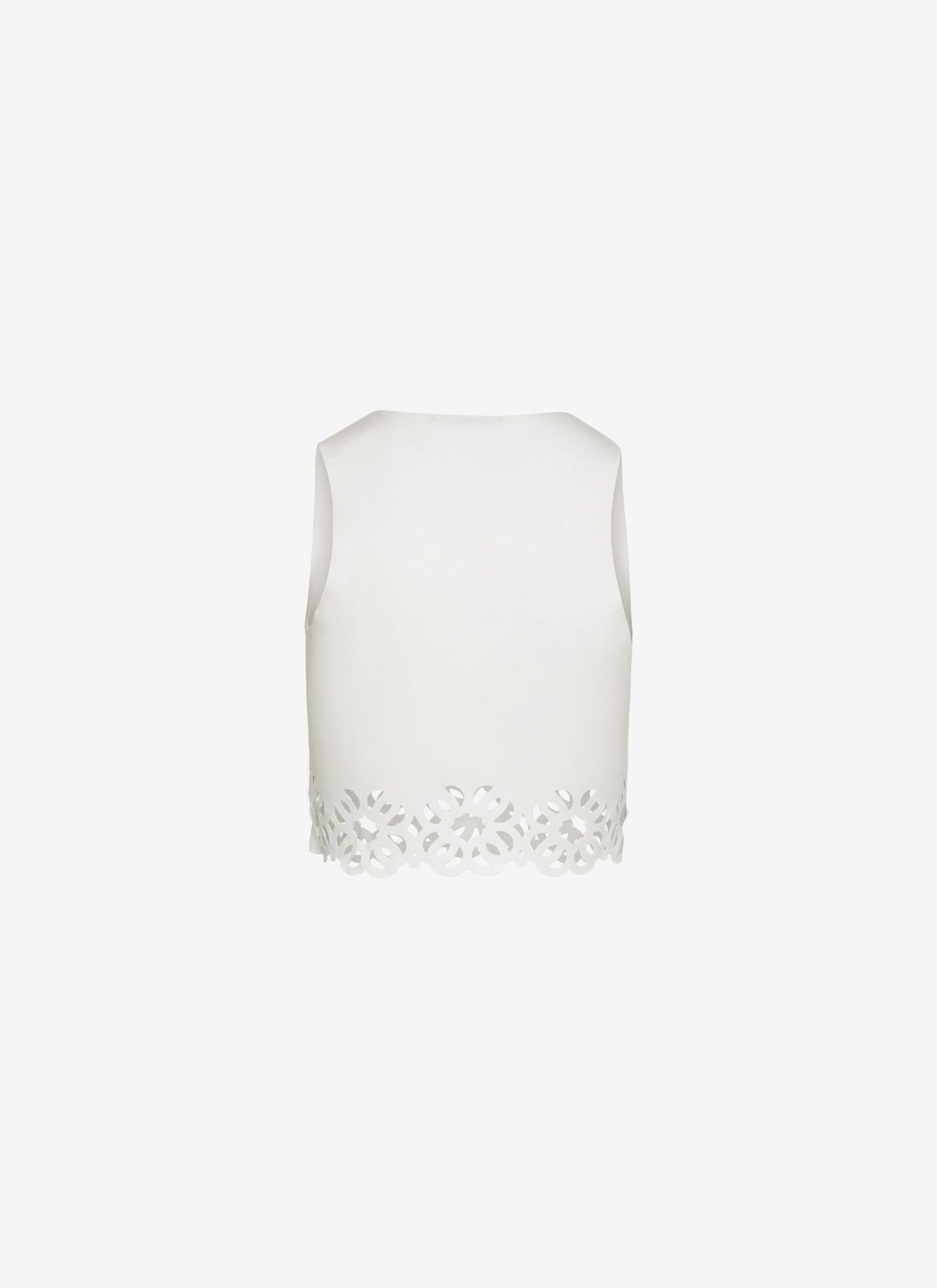 LILY CROPPED TANK TOP WHITE - Vesta Donna