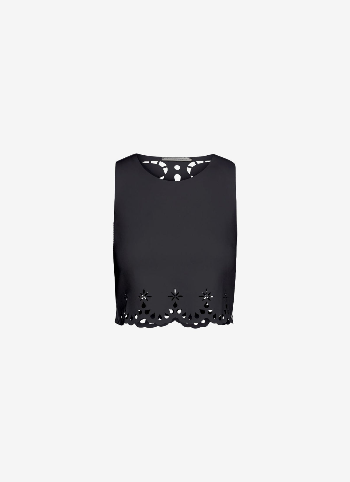 VANESSA CROPPED TANK TOP BLACK - Vesta Donna