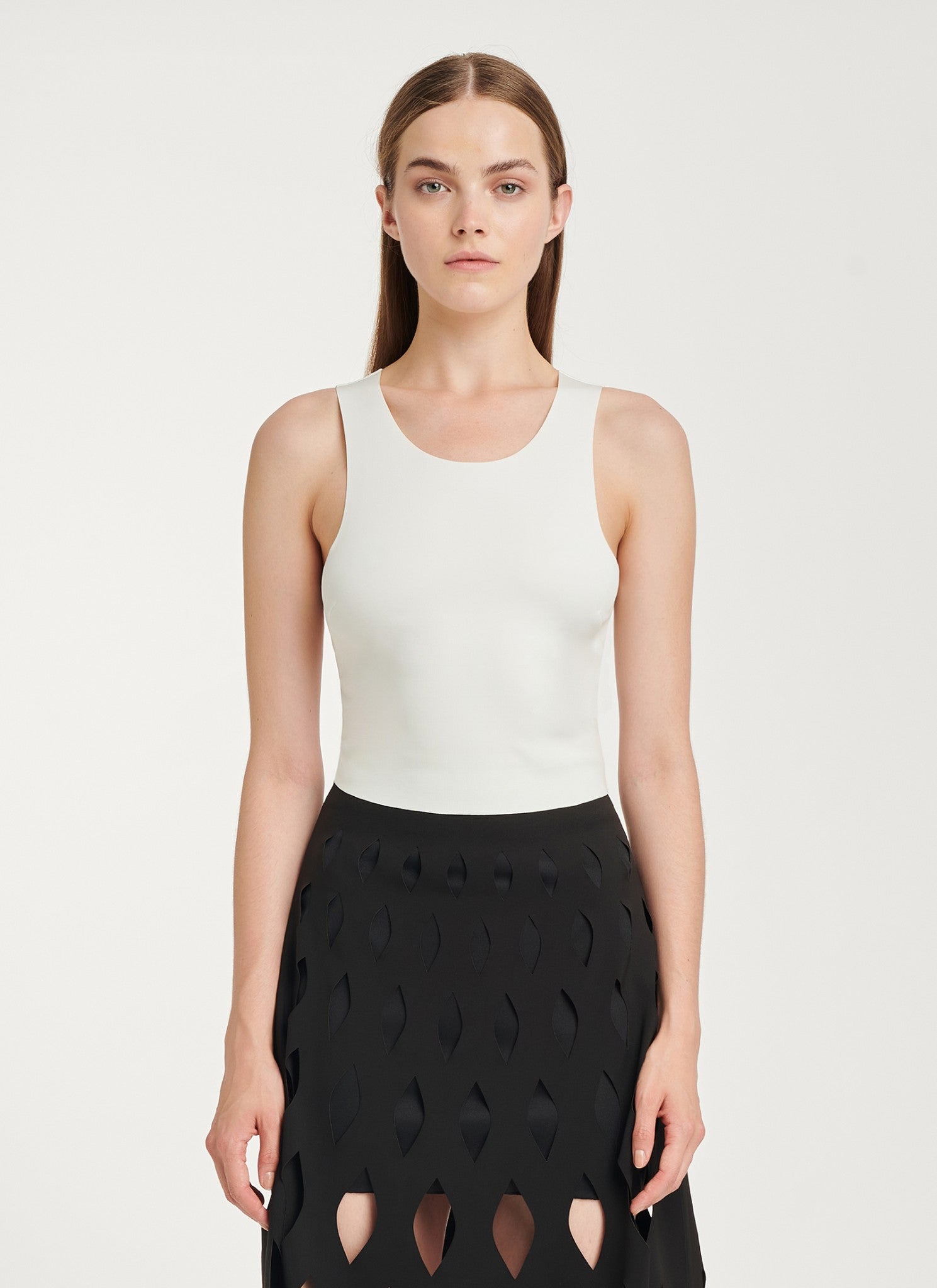 TANK CROPPED TOP WHITE - Vesta Donna