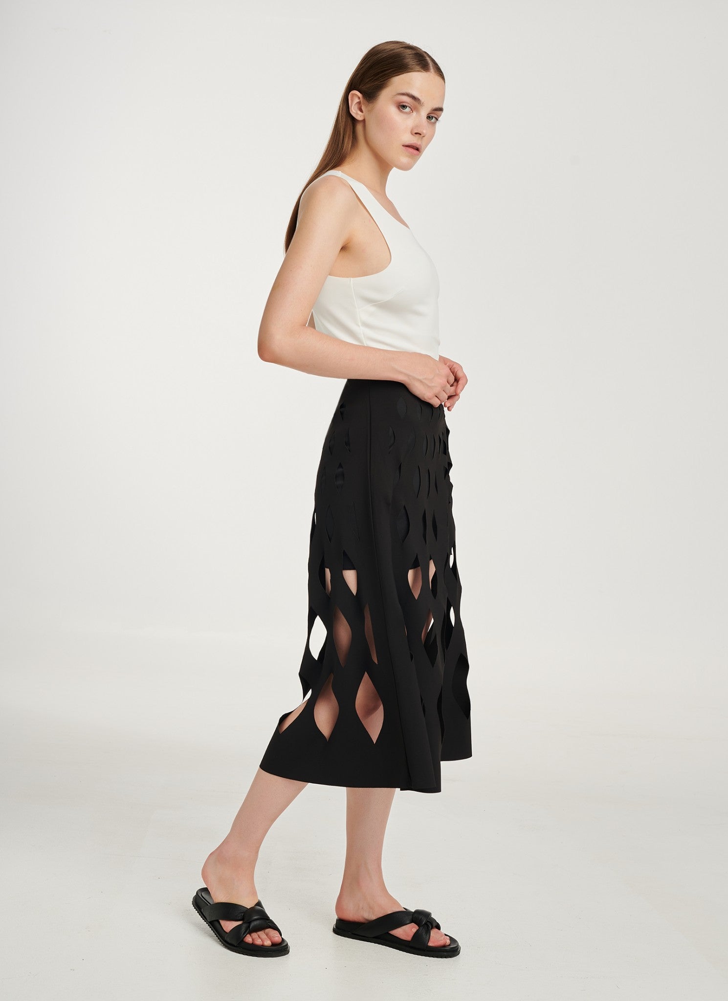 TANK CROPPED TOP WHITE - Vesta Donna