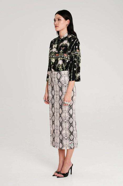 SERPENTINE MIDI SKIRT