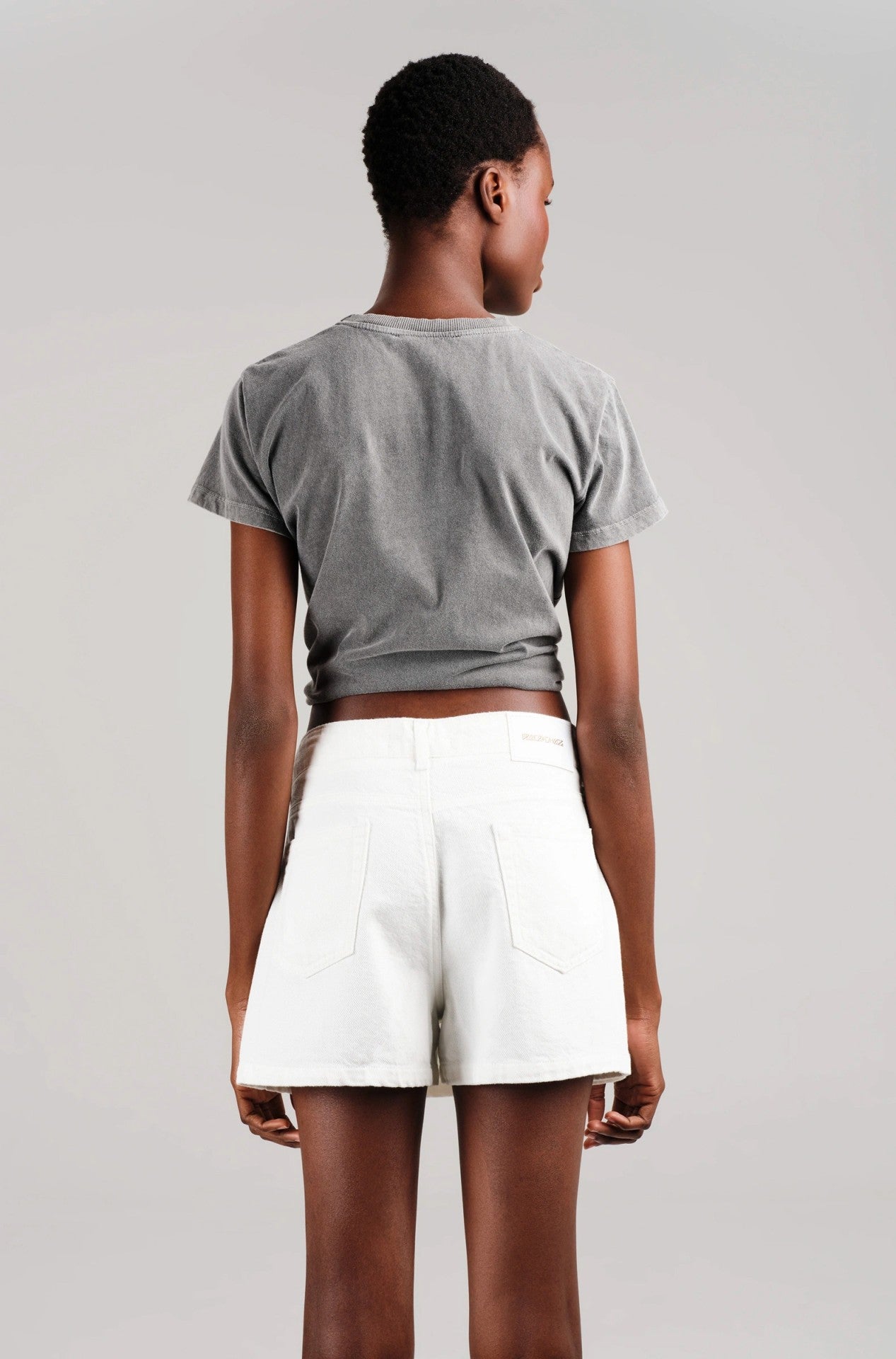 INSTINCT DENIM SHORTS WHITE - Vesta Donna