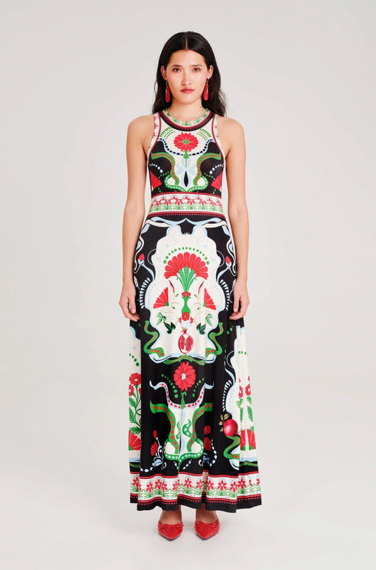 POMEGRANATE LONG DRESS - Vesta Donna
