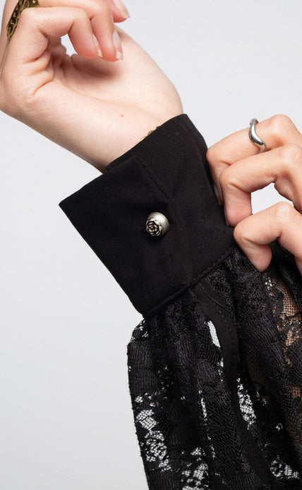 MAYLA TOP BLACK SNAKE - Vesta Donna