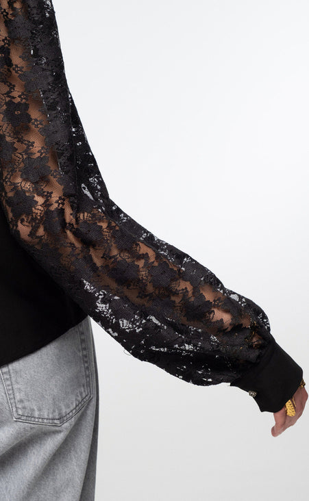 MAYLA TOP BLACK SNAKE - Vesta Donna