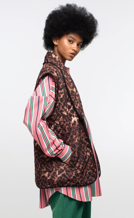 SAITA PUFFER VEST GREY - Vesta Donna