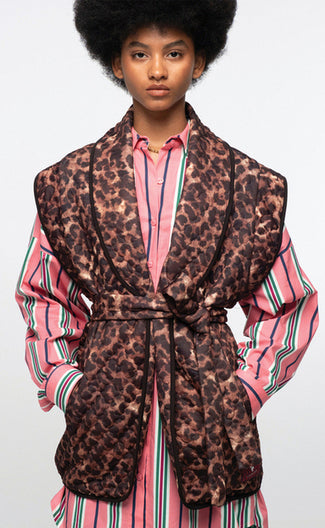 SAITA PUFFER VEST GREY - Vesta Donna