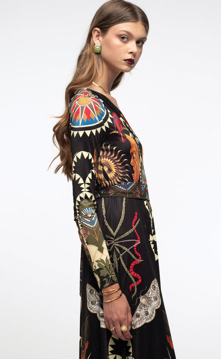 NOCTURNAL ONE SHOULDER LONG DRESS - Vesta Donna