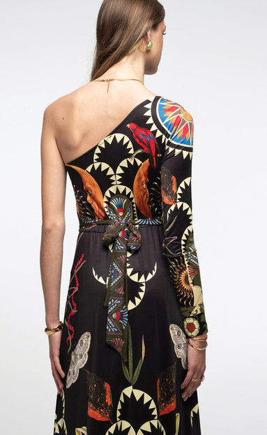 NOCTURNAL ONE SHOULDER LONG DRESS - Vesta Donna