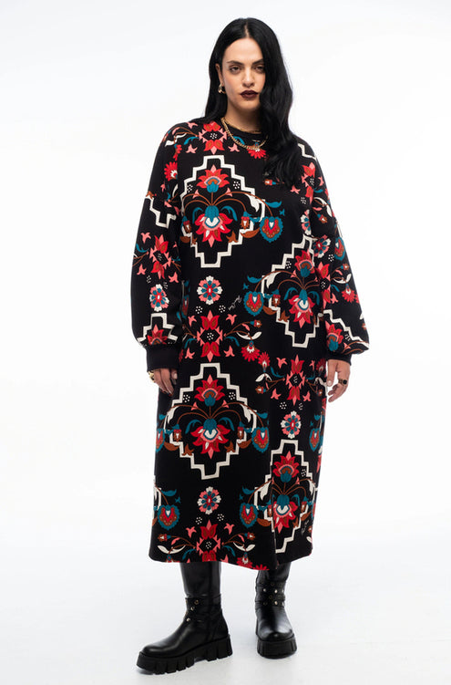 ROMANCER SWEATER DRESS BLACK