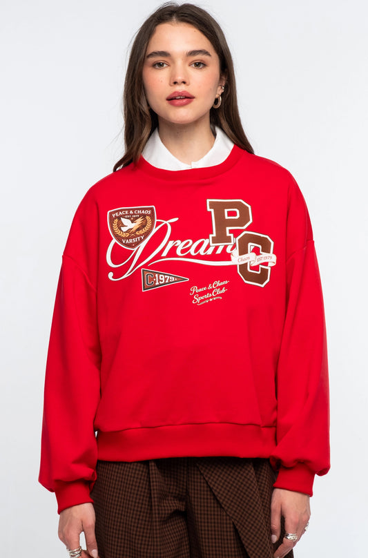 VARSITY SWEATER RED