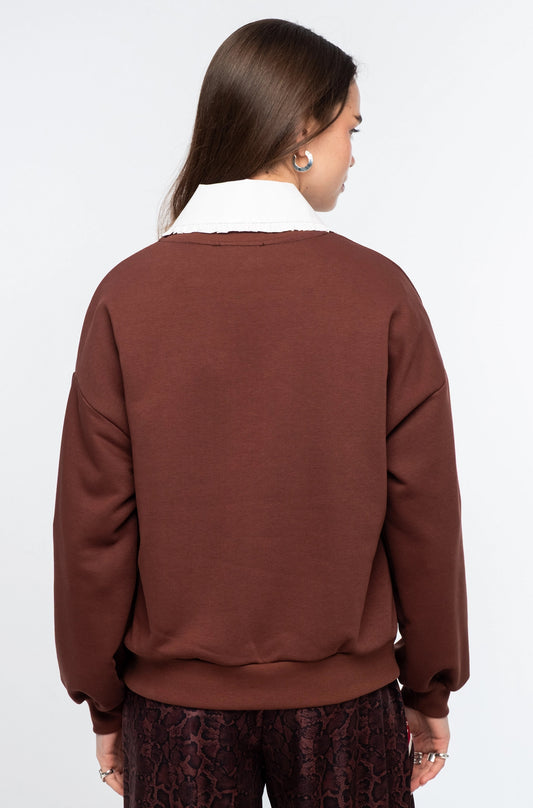 VARSITY SWEATER BROWN