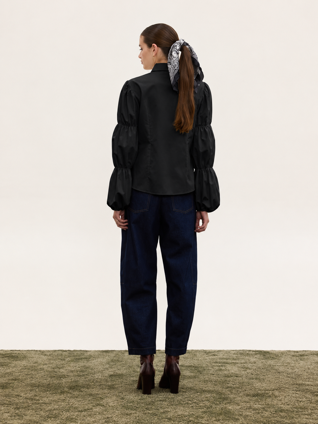 CELESTE BALLOON SLEEVE SHIRT BLACK