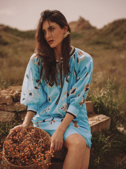 JASMINE BLUE DRESS - Vesta Donna