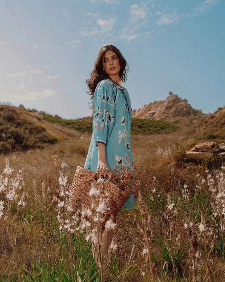 JASMINE BLUE DRESS - Vesta Donna