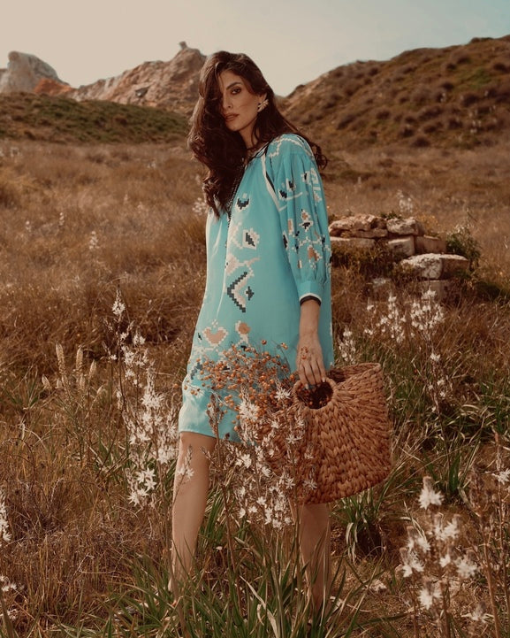 JASMINE BLUE DRESS - Vesta Donna