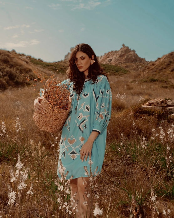 JASMINE BLUE DRESS - Vesta Donna