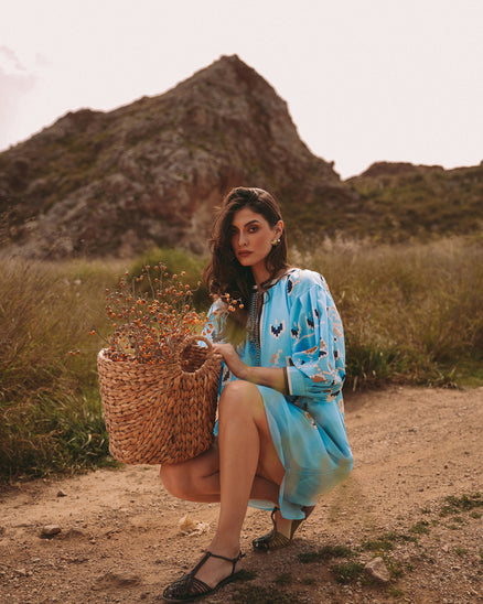 JASMINE BLUE DRESS - Vesta Donna