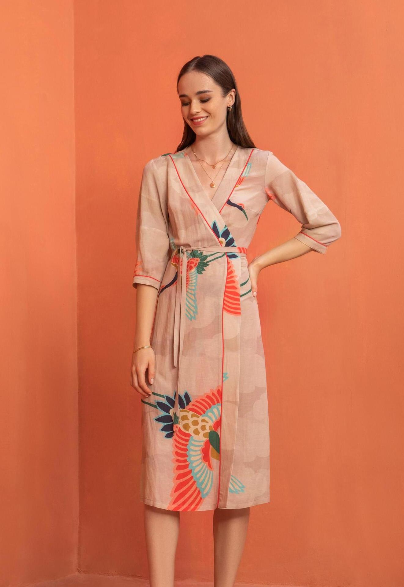 ARDEIDAE WRAP DRESS - Vesta Donna