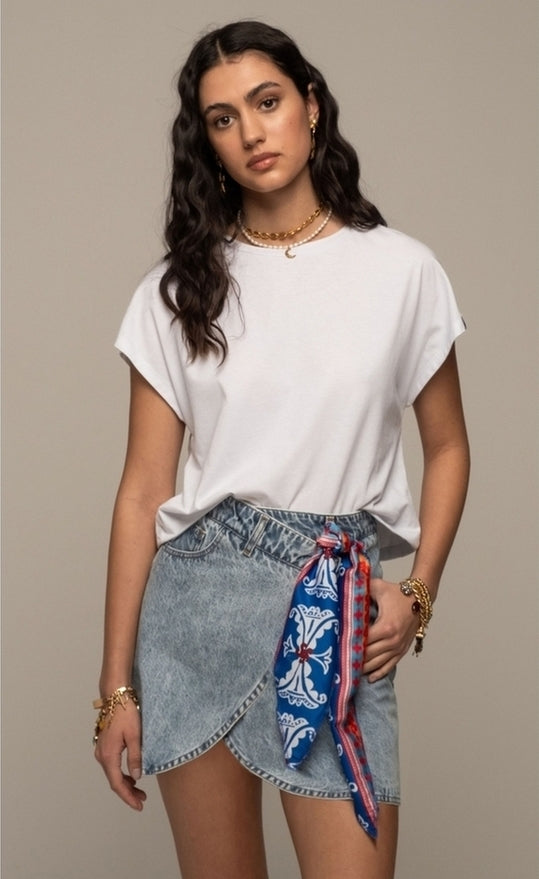 KARMIC DENIM MINI SKIRT