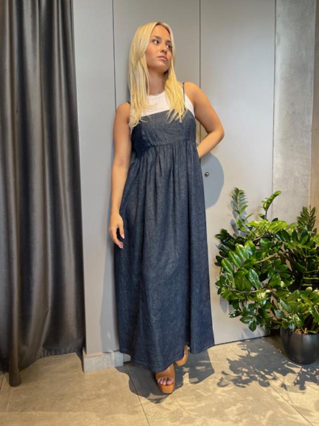 Milla BRERA DENIM LONG DRESS - Vesta Donna