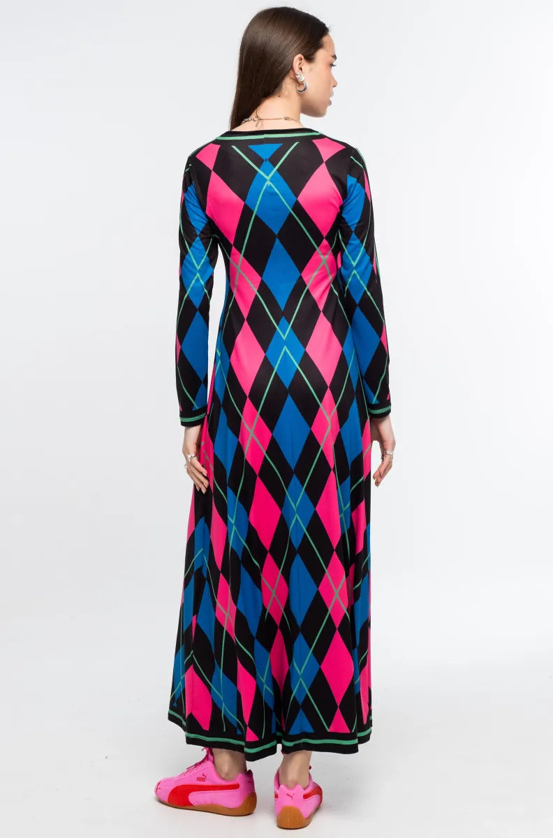 ARGYLE LONG DRESS