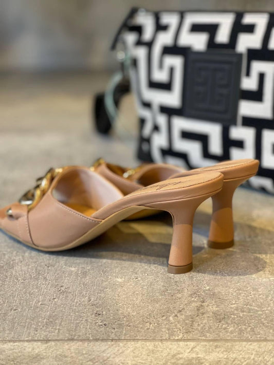 Italians ΔΕΡΜΑΤΙΝΑ MULES ΜΕ ΑΛΥΣΙΔΑ - Vesta Donna