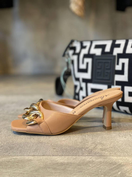 Italians ΔΕΡΜΑΤΙΝΑ MULES ΜΕ ΑΛΥΣΙΔΑ - Vesta Donna