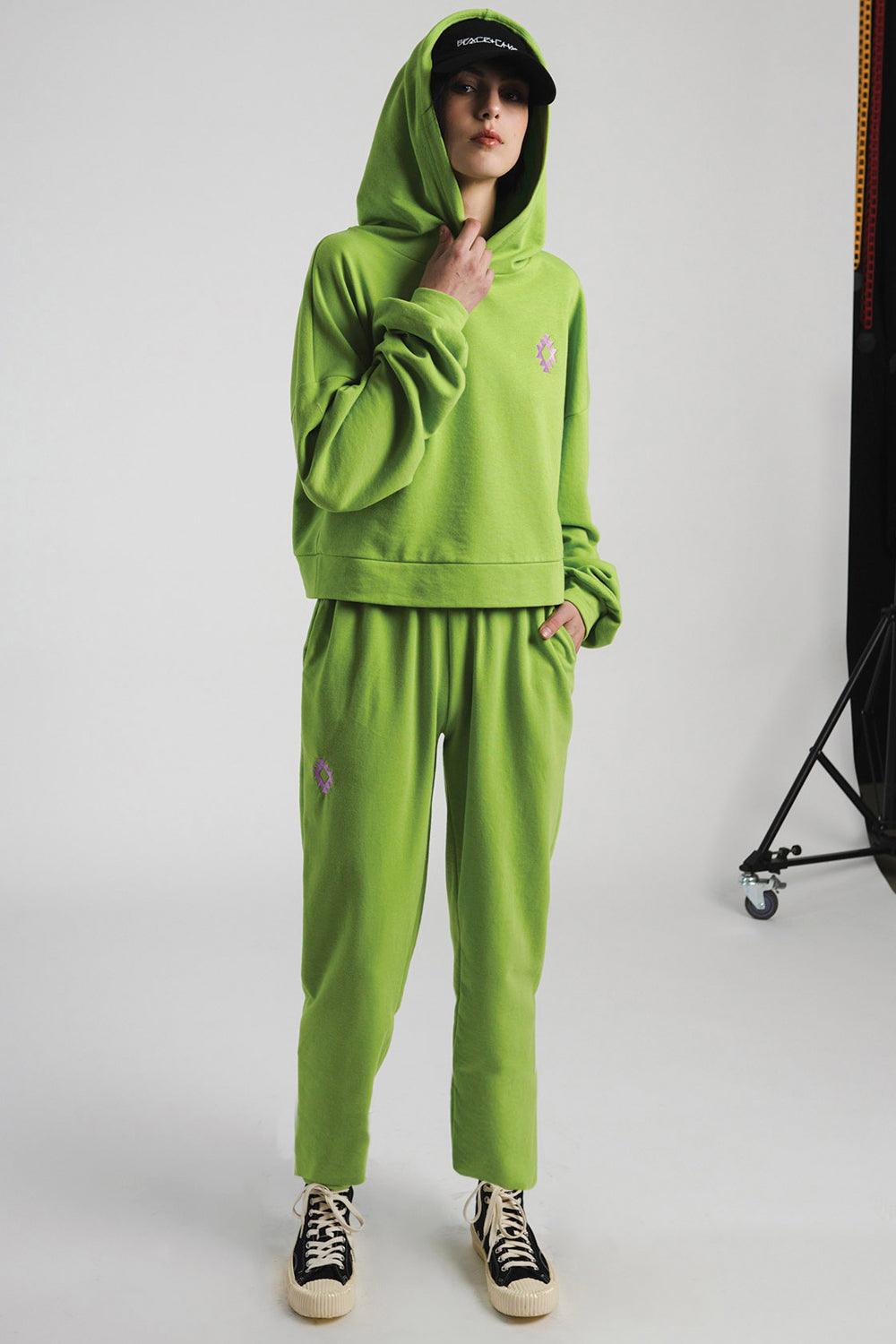 Peace & Chaos LIME HOODED SET - Vesta Donna
