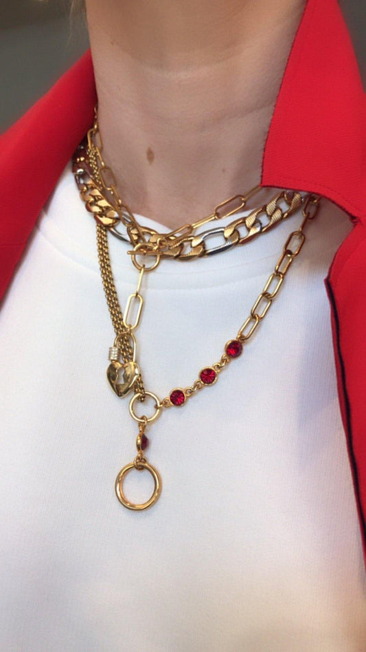 Vesta Donna ΚΟΛΙΕ ΜΕ ΚΟΚΚΙΝΑ STRASS - Vesta Donna