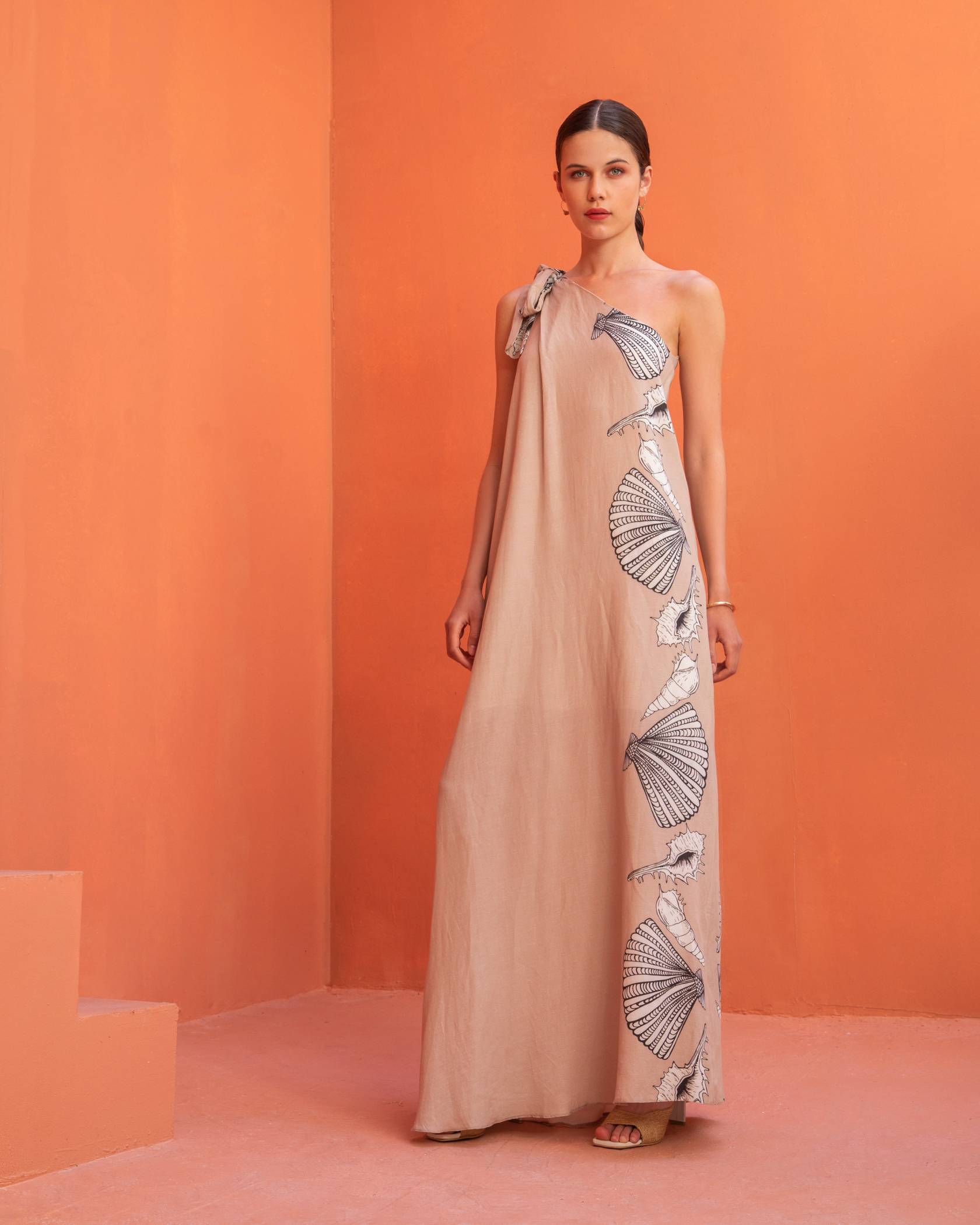 Moutaki SEASHELL ONE SHOULDER DRESS - Vesta Donna