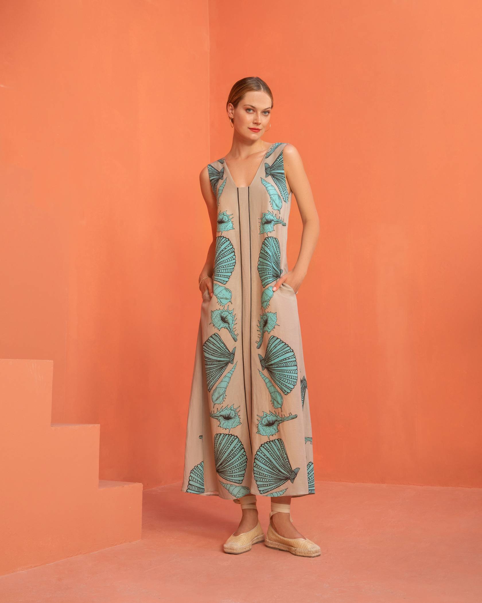 Moutaki SEASHELL LONG DRESS A LINE - Vesta Donna