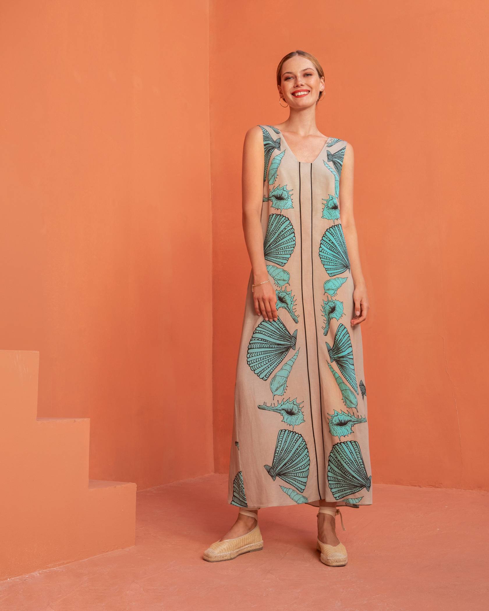 Moutaki SEASHELL LONG DRESS A LINE - Vesta Donna