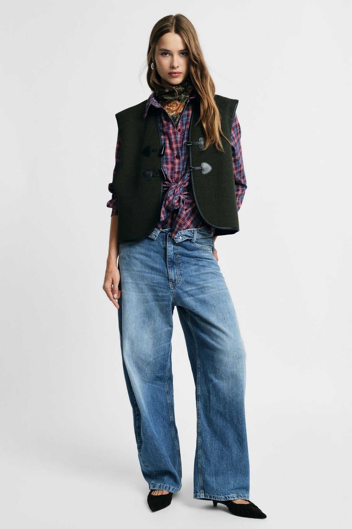  NIKOLA WIDE DENIM PANTS - Vesta Donna 