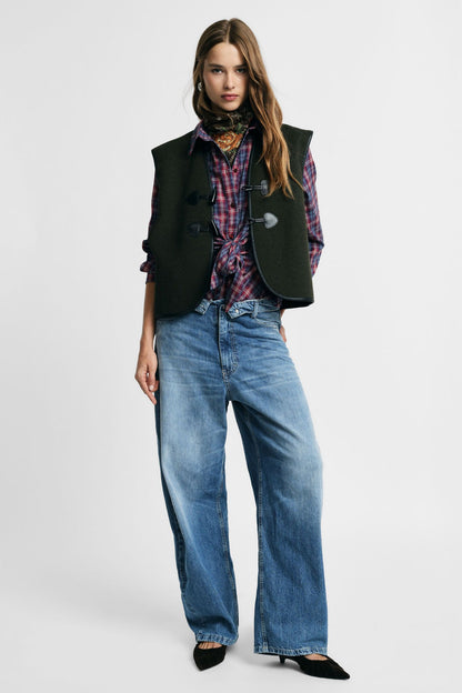  NIKOLA WIDE DENIM PANTS - Vesta Donna 