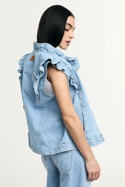  MANDY SLEEVELESS DENIM JACKET - Vesta Donna 