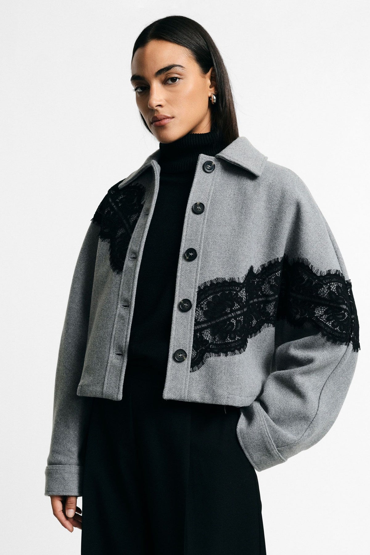 ELISE LACE CROPPED JACKET