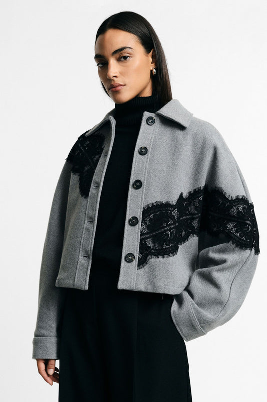 ELISE LACE CROPPED JACKET
