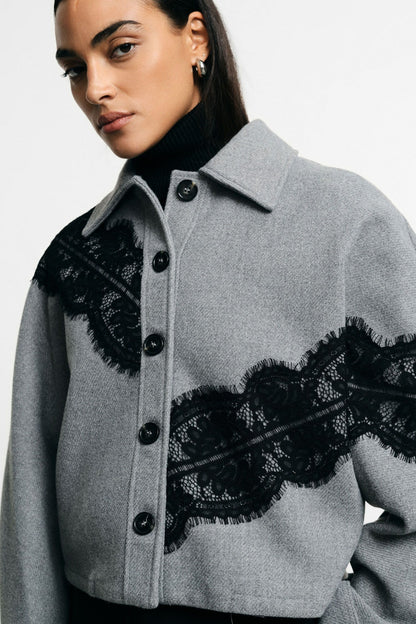 ELISE LACE CROPPED JACKET