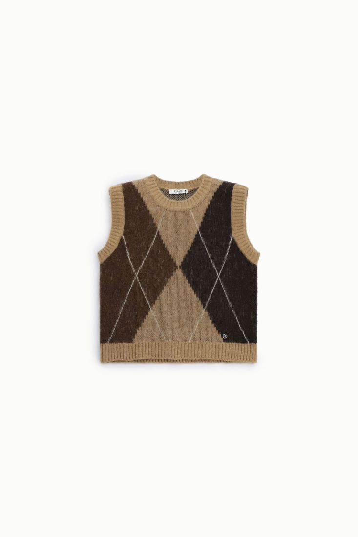 AVERY ARGYLE KNIT VEST