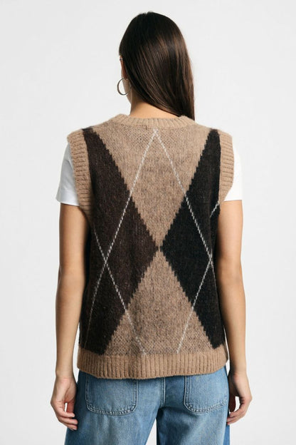 AVERY ARGYLE KNIT VEST