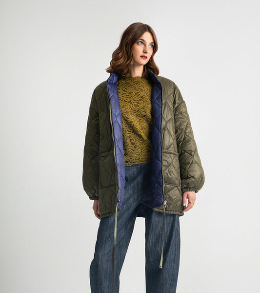 MARSHA DOUBLE FACED JACKET KHAKI BLUE